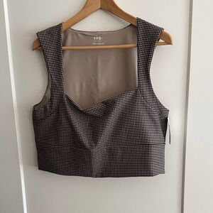 Abercrombie & Fitch Black and White Patterned Crop Top